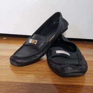 Black COACH leather loafers
